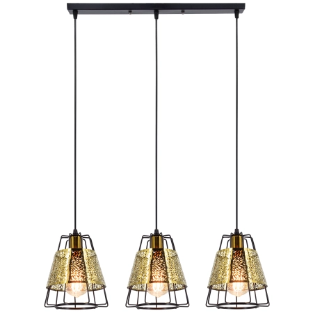 Lampa wisząca metalowa czarno-złota 3-punktowa 9318/3 z serii LUGO - Lampy Elem